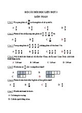 Đề ôn thi học kì 2 môn Toán, Tiếng Việt Lớp 4